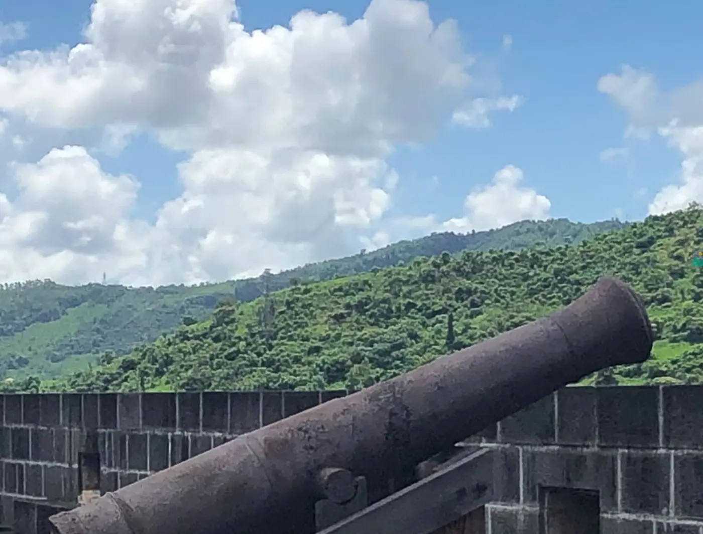 Cannon at Fort Adelaide citadel overlooking the hills